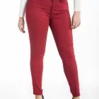 Jeans slim taille haute stretch ROUGE